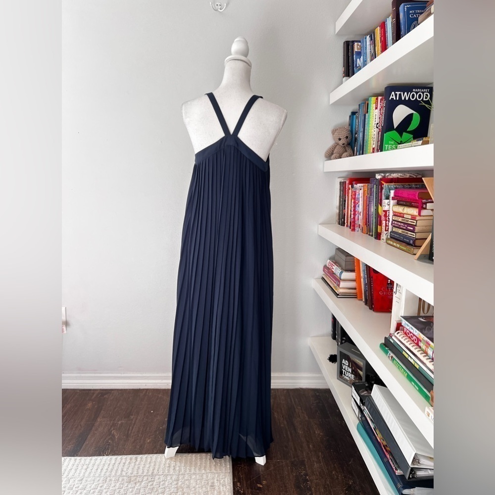 Michael Kors navy pleated maxi dress size small - Picture 10 of 14
